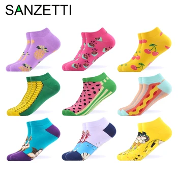 SANZETTI 9 Pairs/Lot Women's Summer Casual Colorful Combed Cotton Ankle Socks Happy Funny Short Socks Oil painting Fruit Socks
SANZETTI 9 Pairs/Lot Women's Summer Casual Colorful Combed Cotton Ankle Socks Happy Funny Short Socks Oil painting Fruit Socks