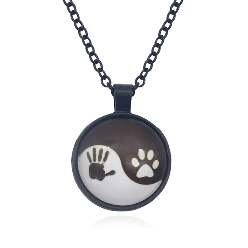 Dog Paw Footprint Handprint Pendant Necklace Women Yin Yang Tai Chi Time Stone Glass Necklace Bff Jewelry For Best Friends Gifts
Dog Paw Footprint Handprint Pendant Necklace Women Yin Yang Tai Chi Time Stone Glass Necklace Bff Jewelry For Best Friends Gifts