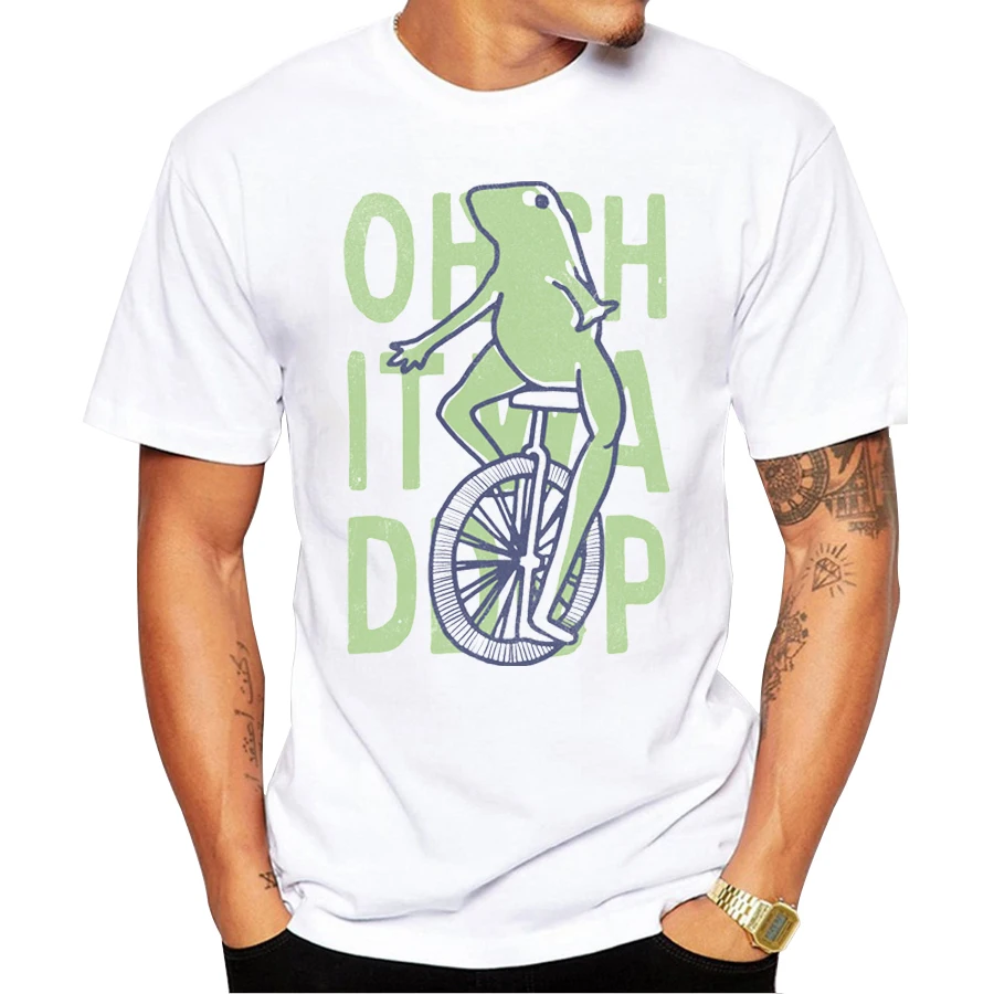 Men's T-Shirt w/ Riding Frog Print