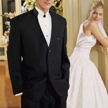 Three Buttons Chinese collar men Fit Black Groom Tuxedos Wedding Party Groomsman Wedding Party mens suit ( jacket+Pants+tie)
Three Buttons Chinese collar men Fit Black Groom Tuxedos Wedding Party Groomsman Wedding Party mens suit ( jacket+Pants+tie)