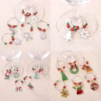 6pcs/set Christmas Cup Ring Christmas Wine Glass Cup Decoration Charms Cup ring Party New Year Christmas Decorations for Home
6pcs/set Christmas Cup Ring Christmas Wine Glass Cup Decoration Charms Cup ring Party New Year Christmas Decorations for Home