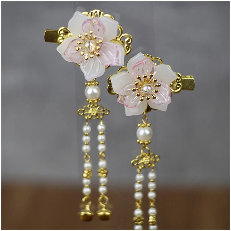 1 pc Vintage Cherry Blossom Tassel Antique Hair Clips Side Clip Hairpin Hanfu Chinese Traditional Headdress Handmade Hair clip
1 pc Vintage Cherry Blossom Tassel Antique Hair Clips Side Clip Hairpin Hanfu Chinese Traditional Headdress Handmade Hair clip
