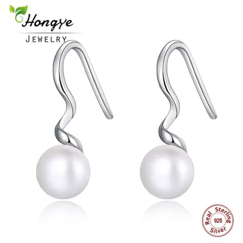 Hongye 100% Real Round Natural Freshwater Pearl 925 Sterling Silver Spiral Drop Dangle Earrings For Women Unique Brincos Gifts
Hongye 100% Real Round Natural Freshwater Pearl 925 Sterling Silver Spiral Drop Dangle Earrings For Women Unique Brincos Gifts