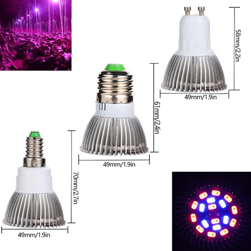 E14/ E27 /GU10 18 W Spotlight Lamp Bulb Led Grow Light Red Blue Led Growing Lamp for Hydroponics Flowers Plants Vegetables
E14/ E27 /GU10 18 W Spotlight Lamp Bulb Led Grow Light Red Blue Led Growing Lamp for Hydroponics Flowers Plants Vegetables