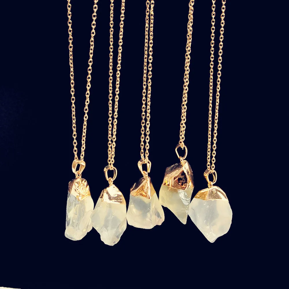 1pcs Natural Stone Pendant Necklace Fashion Crystal Rock Necklace Gold Color Chain Quartz Pendant Chain Necklaces for Women Gift
1pcs Natural Stone Pendant Necklace Fashion Crystal Rock Necklace Gold Color Chain Quartz Pendant Chain Necklaces for Women Gift
