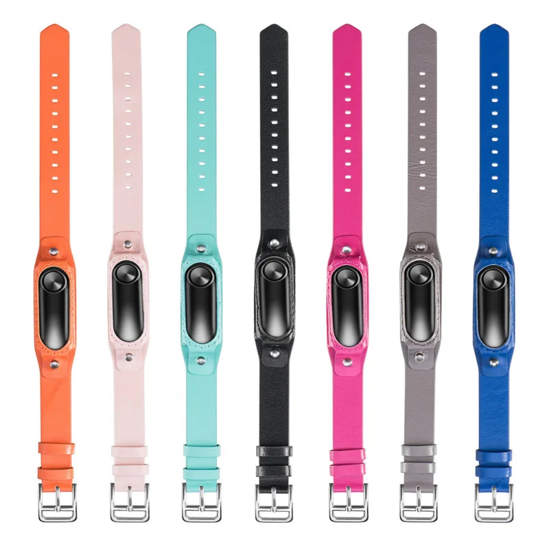 Ремешок для смарт браслета Xiaomi Mi Band 2 сменный Браслет из натуральной воловьей