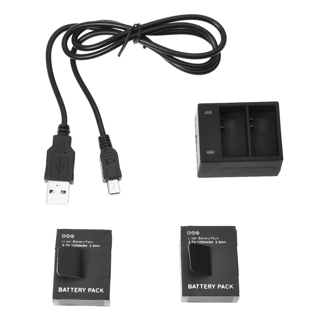 Фото Top Deals 2 x 1050mAh Battery + Charger for GoPro AHDBT-301 201 HD HERO 3 black POST | Электроника