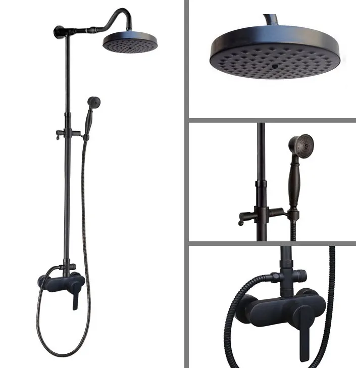 Black Oil Rubbed Brass Single Handle Bathroom 8 Inch Round Rain Shower Faucet Set Bath Mixer Tap Hand Shower mhg652
Black Oil Rubbed Brass Single Handle Bathroom 8 Inch Round Rain Shower Faucet Set Bath Mixer Tap Hand Shower mhg652