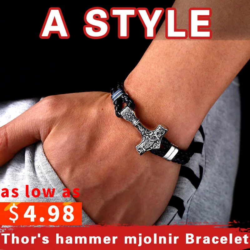 Beier 316L Stainless Steel dropshipping thor's hammer mjolnir bracelet viking scandinavian norse viking bracelet Men BC-L033 
Beier 316L Stainless Steel dropshipping thor's hammer mjolnir bracelet viking scandinavian norse viking bracelet Men BC-L033