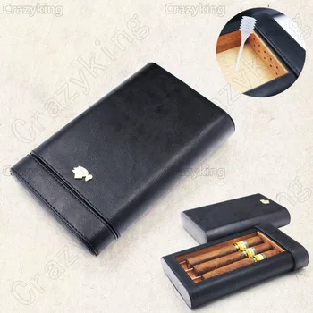 COHIBA Real Leather Lined Cedar Wood Drawer Style Travel Cigar Case Holder 3 Tube Humidor With Humidifier
COHIBA Real Leather Lined Cedar Wood Drawer Style Travel Cigar Case Holder 3 Tube Humidor With Humidifier