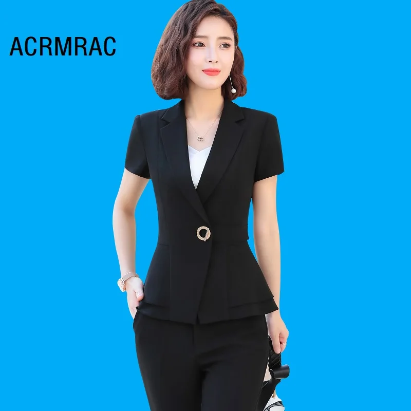 Women suits Slim summer Flounced Short sleeve jacket pants 2-piece set OL Formal Women pants suits Woman set suits 8839
Women suits Slim summer Flounced Short sleeve jacket pants 2-piece set OL Formal Women pants suits Woman set suits 8839