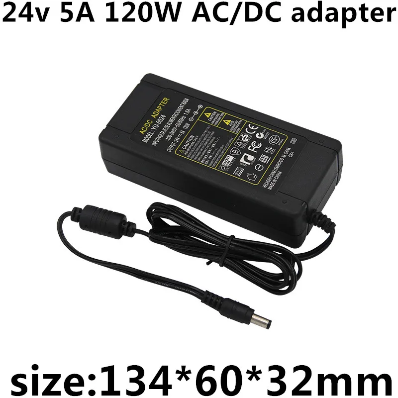 AC DC Adapter DC 24v 5A 120W 5.5*2.1 AC 110-220V Converter Adapter Charger Power Supply EU Plug US plug Black Wholesale
AC DC Adapter DC 24v 5A 120W 5.5*2.1 AC 110-220V Converter Adapter Charger Power Supply EU Plug US plug Black Wholesale