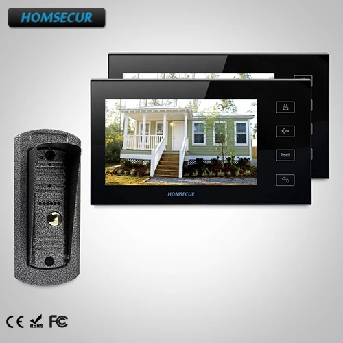 HOMSECUR 7 "видеодомофон с Интерком охранника + двухсторонний домофон для квартиры: