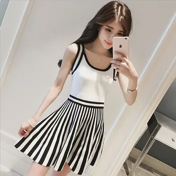 2016 lady slim sexy spaghetti black white strap tank dress summer small fresh stripe one-piece dress sleeveless fashion dress
2016 lady slim sexy spaghetti black white strap tank dress summer small fresh stripe one-piece dress sleeveless fashion dress