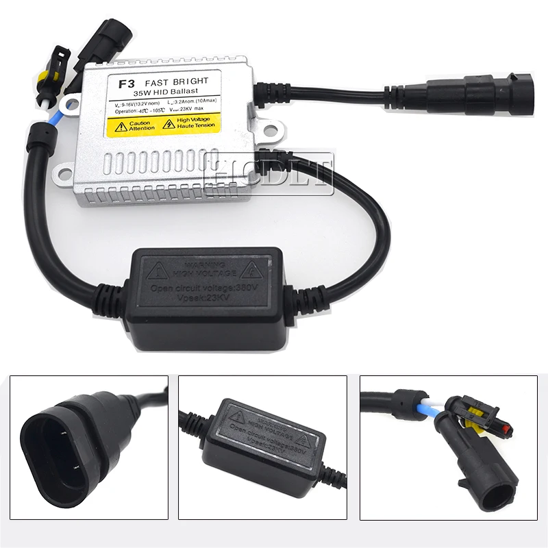 HCDLT 35W Car Light Fast Bright Ballast Kit Xenon H1 H3 H7 H11 9005 9006 9012 D2H Cnlight HID Xenon Lamp Bulb 4300K 5000K 6000K (1)