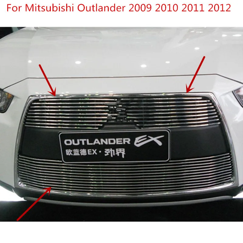 

For Mitsubishi Outlander 2009 2010 2011 2012 High quality Aluminium alloy Front Grille Around Trim Racing Grills Car-styling