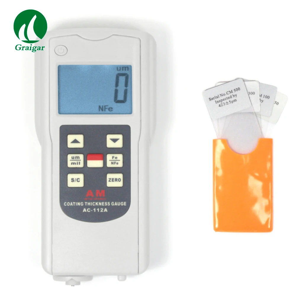 Portable Digital Non-Ferrous Zinc Coating Thickness Gauge AC-112A Measuring Range 0~1250 um | Инструменты