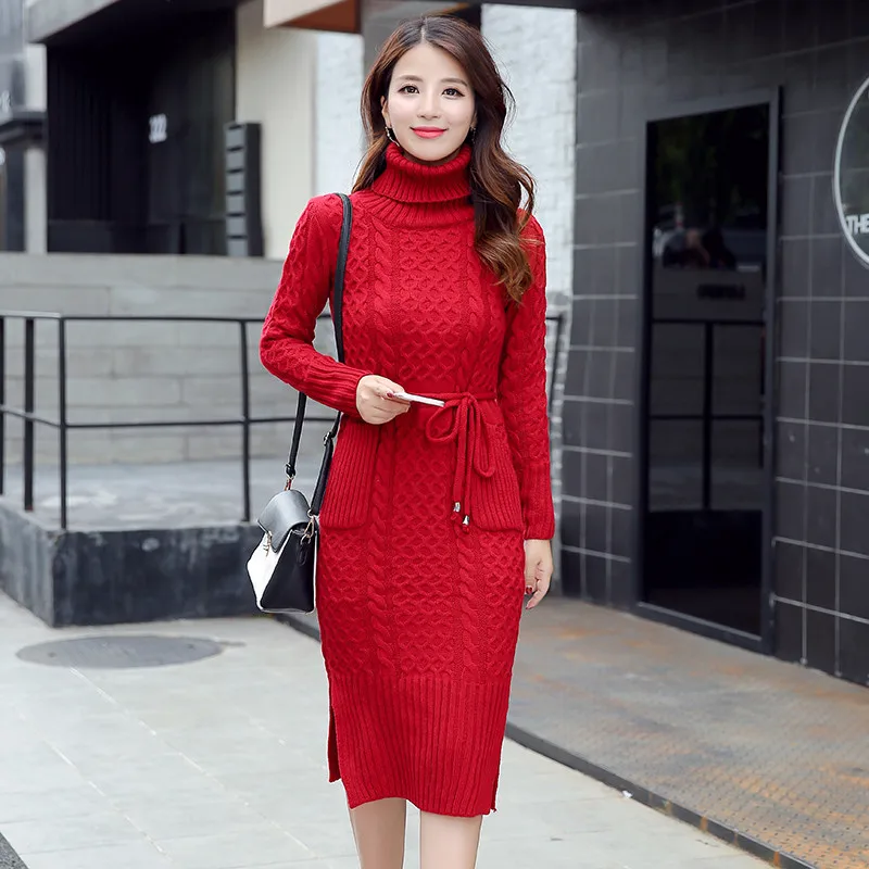 2018 Casual Turtleneck Long Knitted Sweater Dress Women Cotton Slim Bodycon Dress Pullover Female Autumn Winter Party Dresses
2018 Casual Turtleneck Long Knitted Sweater Dress Women Cotton Slim Bodycon Dress Pullover Female Autumn Winter Party Dresses