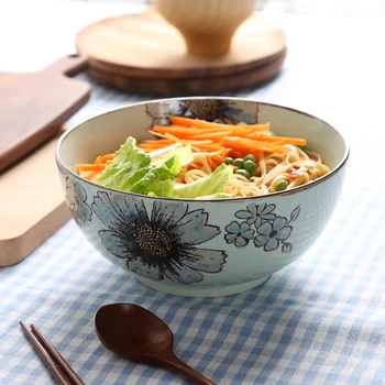 brand high quality ceramic tableware 7 inch handpainted floral printed under glazed grain food container soup noodle salad bowls
brand high quality ceramic tableware 7 inch handpainted floral printed under glazed grain food container soup noodle salad bowls