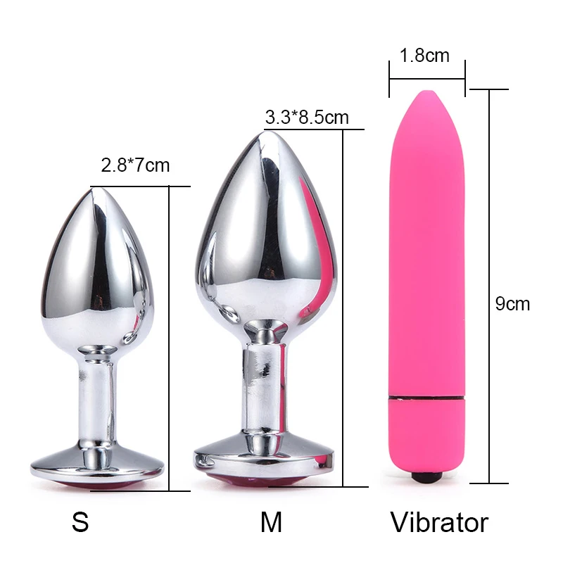 Adult Erotic Metal Stainless Crystal Jewelry Butt Plug Erotic Toy Bullet Dildo For Suitable For Woman Men Gay Beginners