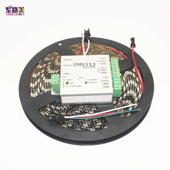 5m/roll DC5V WS2812B IP65 waterproof 60 Pixels/m individually addressable 5050SMD RGB LED Digital Strip & DMX 512 Controller
5m/roll DC5V WS2812B IP65 waterproof 60 Pixels/m individually addressable 5050SMD RGB LED Digital Strip & DMX 512 Controller