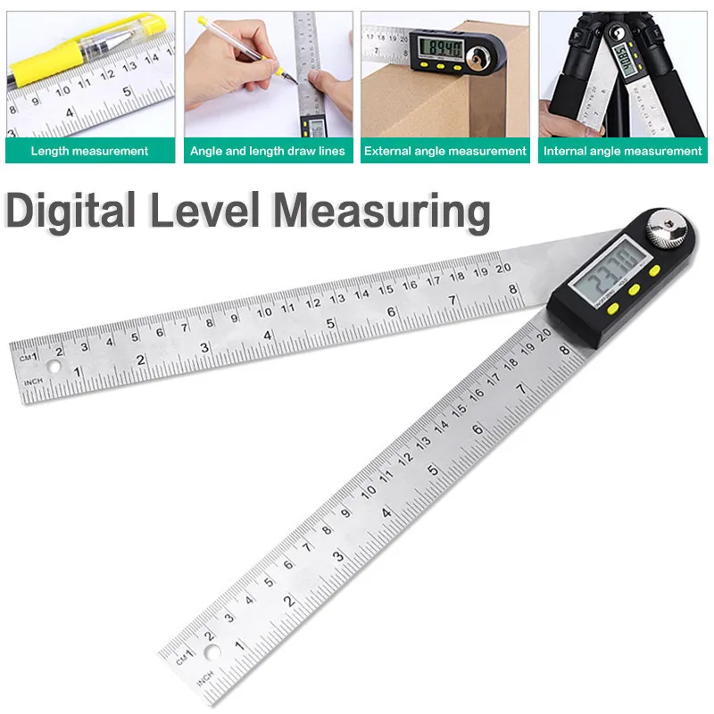 200mm Digital Protractor Inclinometer Goniometer Level Measuring Tool Electronic Angle Gauge Stainless Steel Angle Ruler
200mm Digital Protractor Inclinometer Goniometer Level Measuring Tool Electronic Angle Gauge Stainless Steel Angle Ruler