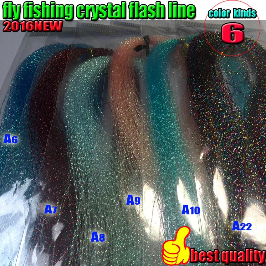 NEW fly fishing crystal flash line 6color A6+A7+A8+A9+A10+A22 fly fishing tying material thread 6 bag/lot
NEW fly fishing crystal flash line 6color A6+A7+A8+A9+A10+A22 fly fishing tying material thread 6 bag/lot