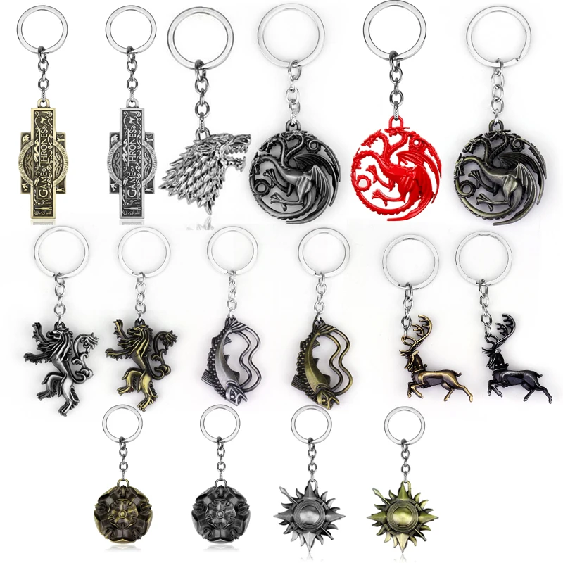 Game of Thrones Key chains Fire Targaryen Dragon Wolf Keychain 3D Animals Keyholder Women Men Trinkets Keyrings llaveros
Game of Thrones Key chains Fire Targaryen Dragon Wolf Keychain 3D Animals Keyholder Women Men Trinkets Keyrings llaveros