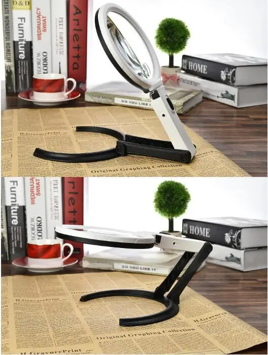 Xinxiang Magnifier 1.8X 5X illuminated Magnifying Glass With LED Light For Reading Map Magnifiers Folding Desk Glasses Magnifier (10)