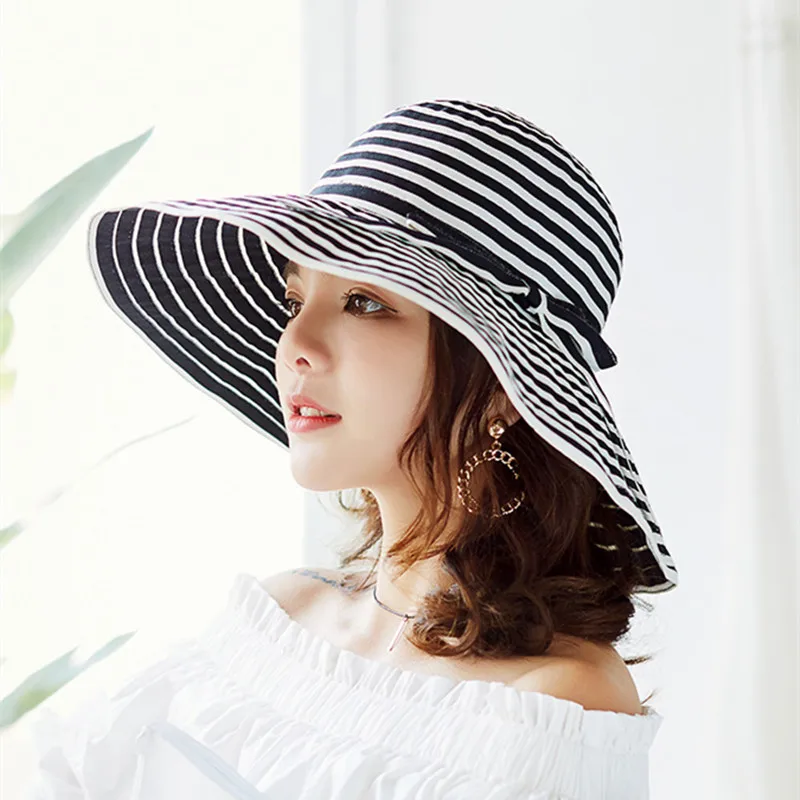 Striped Summer Women's Sun Hat Bowknot Decor Flanging Cotton Arrylic Hat Beach Caps Head Circumference Curved Brim Wind Cap
Striped Summer Women's Sun Hat Bowknot Decor Flanging Cotton Arrylic Hat Beach Caps Head Circumference Curved Brim Wind Cap
