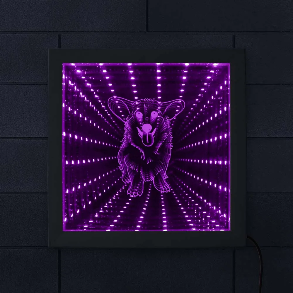 Welsh Corgi Dog LED Lighted Photo Frame Color Changes Tunnel Lamp Infinity Mirror Frame Mesmerizing Illusion Corgi Home Decor
Welsh Corgi Dog LED Lighted Photo Frame Color Changes Tunnel Lamp Infinity Mirror Frame Mesmerizing Illusion Corgi Home Decor