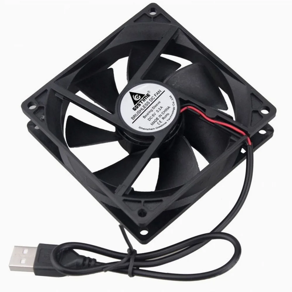 Gdstime 2 pieces DC 5V 92*92*25mm 9225s USB Axial Motor Cooling Fan 92mm x 25mm 9cm DC Brushless PC Case Cooler 90mm
Gdstime 2 pieces DC 5V 92*92*25mm 9225s USB Axial Motor Cooling Fan 92mm x 25mm 9cm DC Brushless PC Case Cooler 90mm