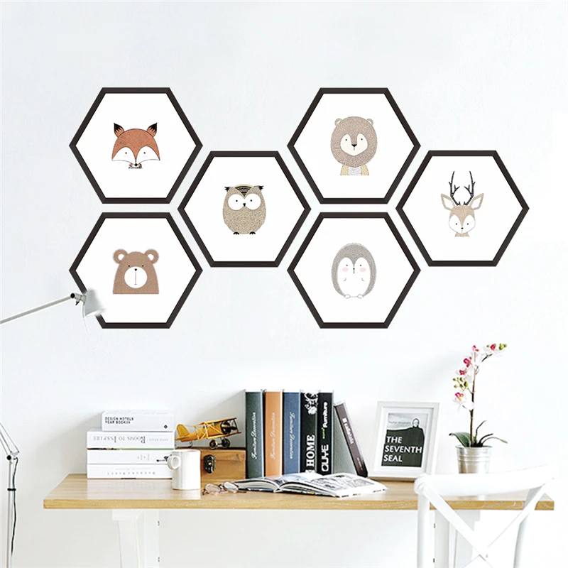 cartoon animals owl fox wall stickers for kids rooms home decor accessories hexagon photo frame wall decals pvc mural art
cartoon animals owl fox wall stickers for kids rooms home decor accessories hexagon photo frame wall decals pvc mural art
