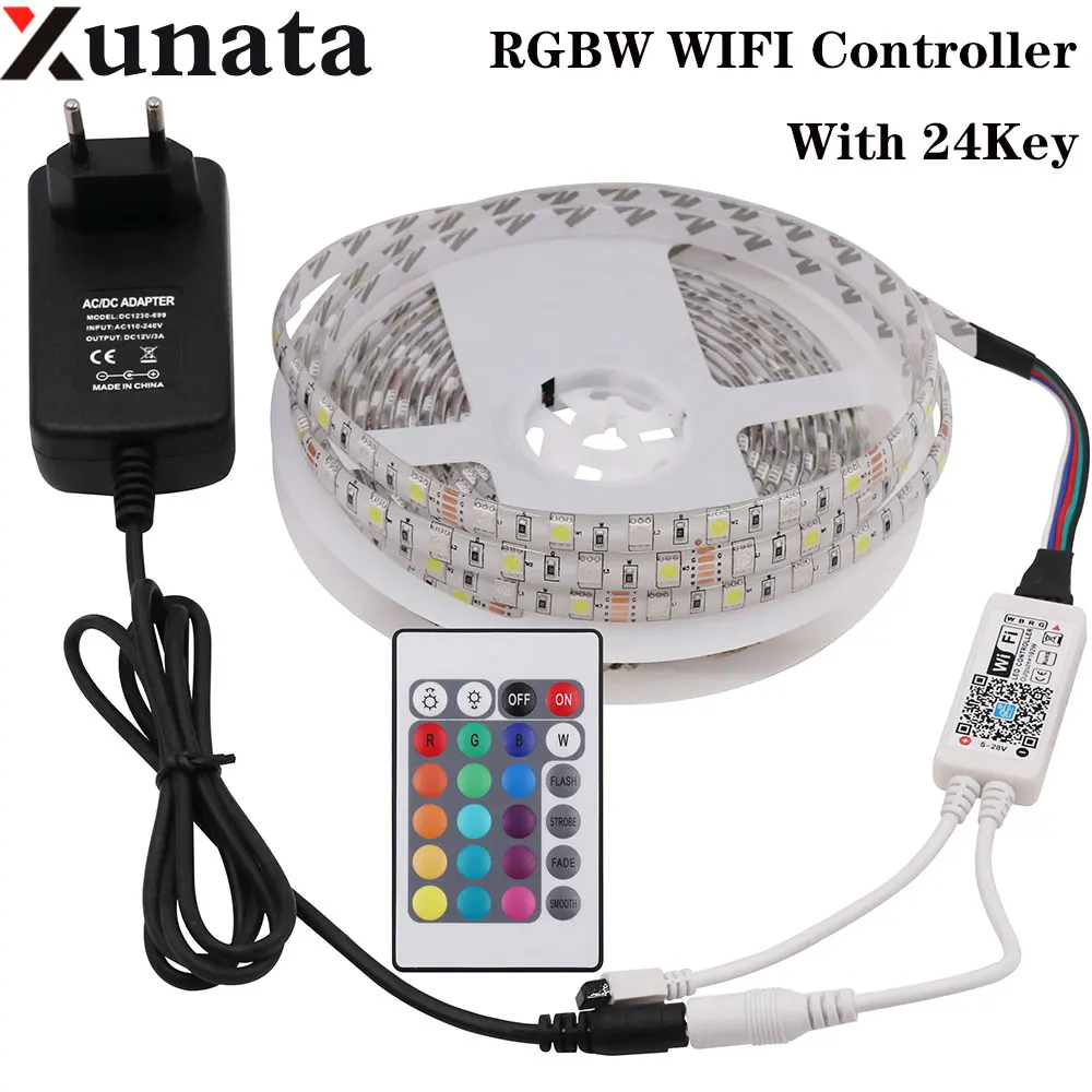 5M RGBW RGBWW LED Strip Light 5050 DC12V 60Leds/m IP65 Waterproof Flexible Led Strip With RGB WIFI Controller 24Key + 3A EU Plug
5M RGBW RGBWW LED Strip Light 5050 DC12V 60Leds/m IP65 Waterproof Flexible Led Strip With RGB WIFI Controller 24Key + 3A EU Plug