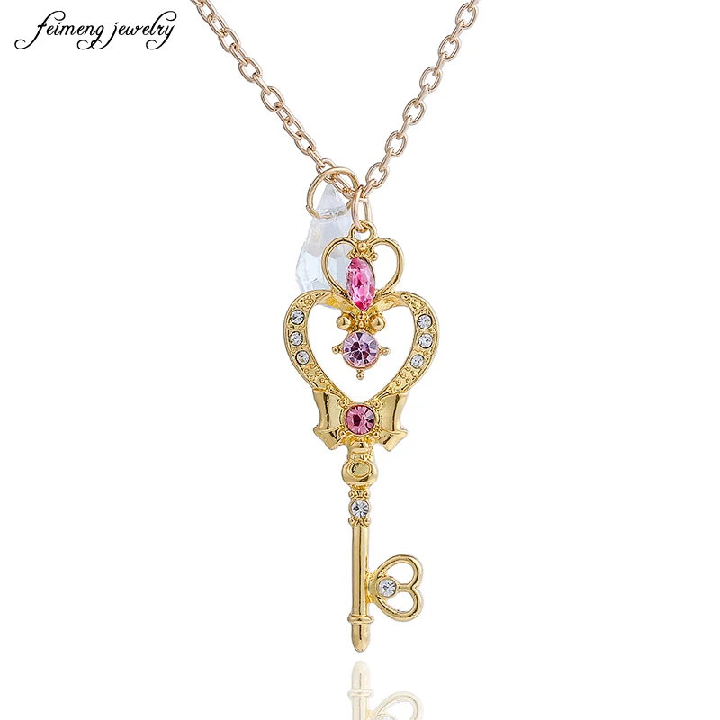 Cartoon animation Sailor Moon Crystal Space Time Key Shape Wand Gold Pendant Necklace for Women Gift Cosplay Accessories
Cartoon animation Sailor Moon Crystal Space Time Key Shape Wand Gold Pendant Necklace for Women Gift Cosplay Accessories