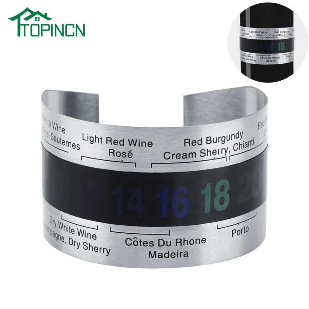 TOPINCN Stainless Steel Wine LCD Thermometer Bracelet Bottle Beer Red Wines Temperature Testing Sensor
TOPINCN Stainless Steel Wine LCD Thermometer Bracelet Bottle Beer Red Wines Temperature Testing Sensor