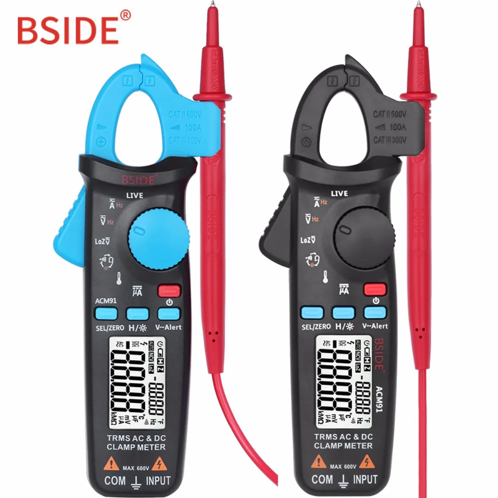 Digital Clamp Meter DC/AC 100A Current Ammeter BSIDE ACM91 1mA Accuracy Auto-Range True-RMS Multimeter Voltmeter Bette UT210E
Digital Clamp Meter DC/AC 100A Current Ammeter BSIDE ACM91 1mA Accuracy Auto-Range True-RMS Multimeter Voltmeter Bette UT210E