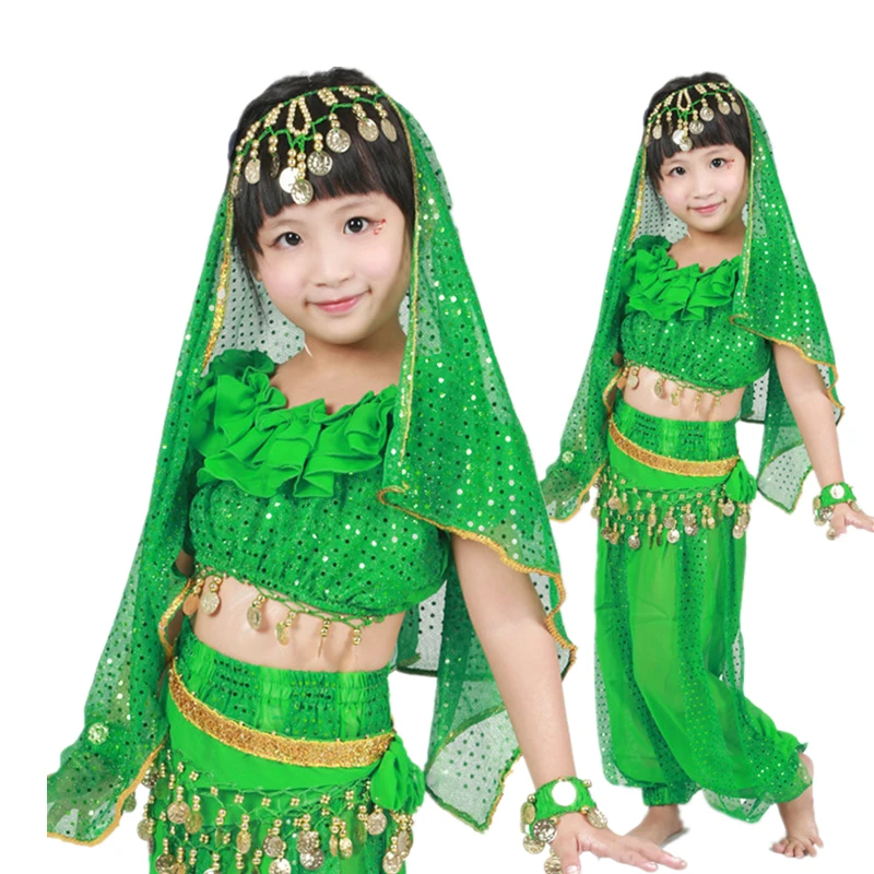 New Five-piece Set Children Belly dance Indian Dance Costume Kids Shiny Sequined Dancing Sets Girl Fancy Performance Clothing
New Five-piece Set Children Belly dance Indian Dance Costume Kids Shiny Sequined Dancing Sets Girl Fancy Performance Clothing