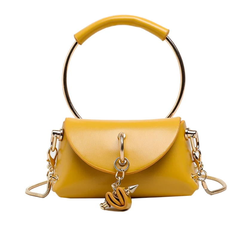 Metal Ring Handle Women Handbag Mini Cute Tote Bag Chain Rivet Shoulder Bag Fashion Messenger Bag
Metal Ring Handle Women Handbag Mini Cute Tote Bag Chain Rivet Shoulder Bag Fashion Messenger Bag