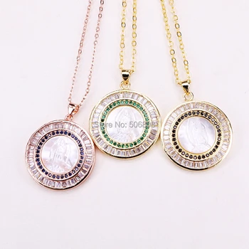 5 Strands ZYZ185-8813 Round Coin Shape CZ Micro Pave Natural Mother of Pearl Maria Pendant with Chain Necklace Charm Jewelry
5 Strands ZYZ185-8813 Round Coin Shape CZ Micro Pave Natural Mother of Pearl Maria Pendant with Chain Necklace Charm Jewelry