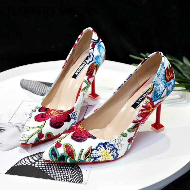 Printing Mixed Color Flowers Women High Heels Shoes Shallow Slip On Lady Stiletto Pumps Pointed Toe Girl Zapatos De Mujer 2019
Printing Mixed Color Flowers Women High Heels Shoes Shallow Slip On Lady Stiletto Pumps Pointed Toe Girl Zapatos De Mujer 2019