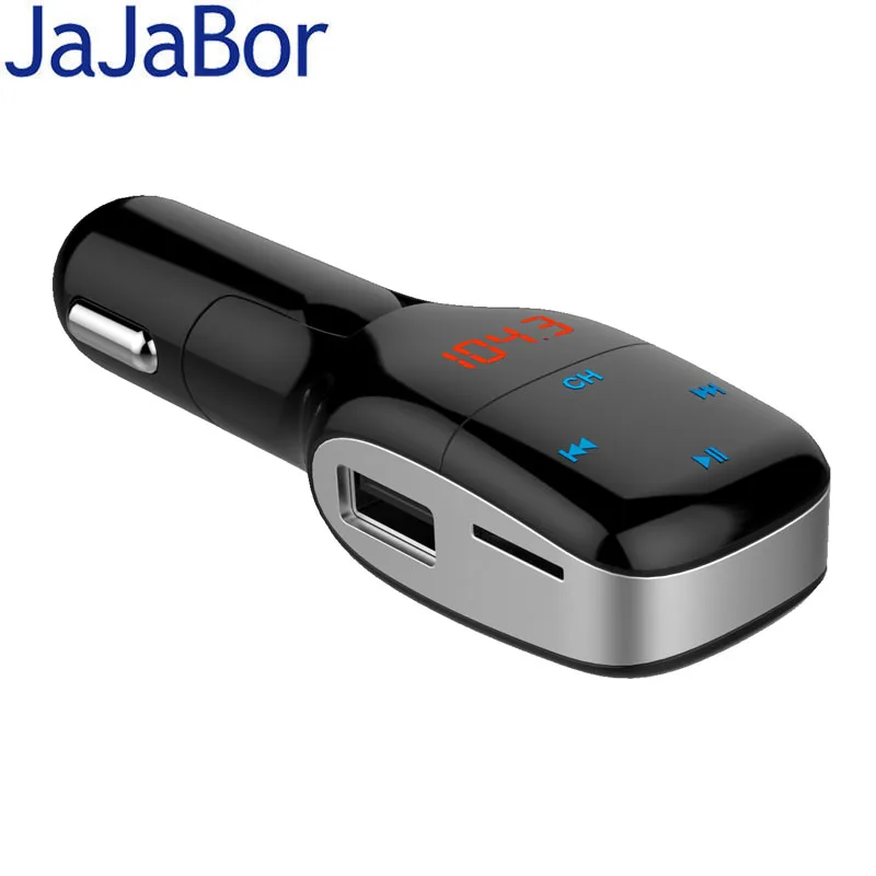 

JaJaBor Car FM Transmitter Modulator Bluetooth Car Kit Handsfree AUX Audio MP3 Player Wireless A2DP Music Play Dual USB Charger