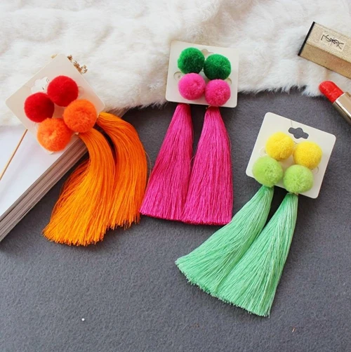 2019 New Design Etnnic Sweet Colorful Long Tassel Drop Earrings Candy Pompon Dangle Earring For Women Handmade Jewelry wholesale
2019 New Design Etnnic Sweet Colorful Long Tassel Drop Earrings Candy Pompon Dangle Earring For Women Handmade Jewelry wholesale