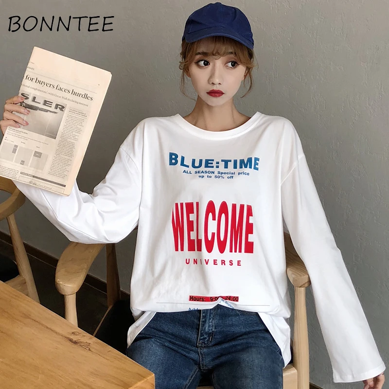 T-shirts Letter Printed BF Female Loose Lovely Chic Long Sleeve O-Neck Females T-shirt Korean Style Casual Cute Students Daily
T-shirts Letter Printed BF Female Loose Lovely Chic Long Sleeve O-Neck Females T-shirt Korean Style Casual Cute Students Daily