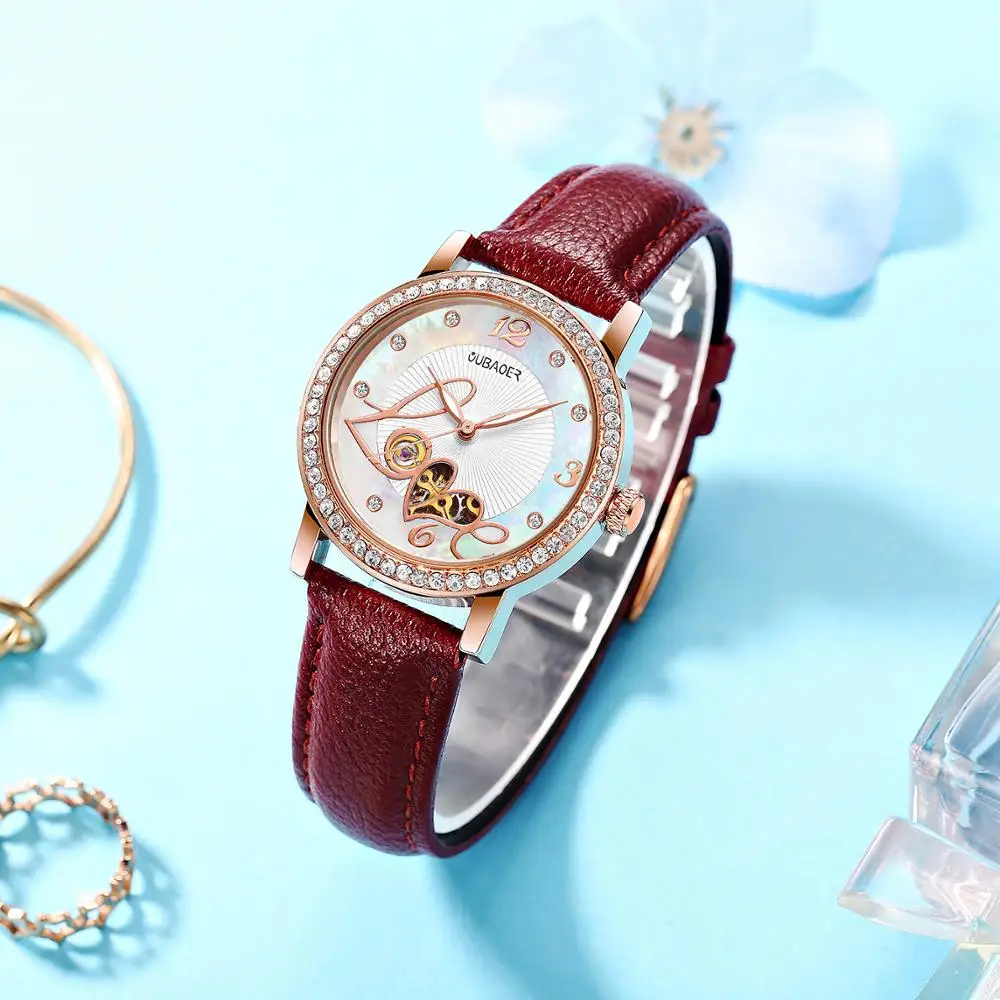 OUBAOER Women's Automatic Mechanical Watches Fashion Leather Strap Female Clock Luxury Ladies Waterproof Tourbillon Horloge
OUBAOER Women's Automatic Mechanical Watches Fashion Leather Strap Female Clock Luxury Ladies Waterproof Tourbillon Horloge