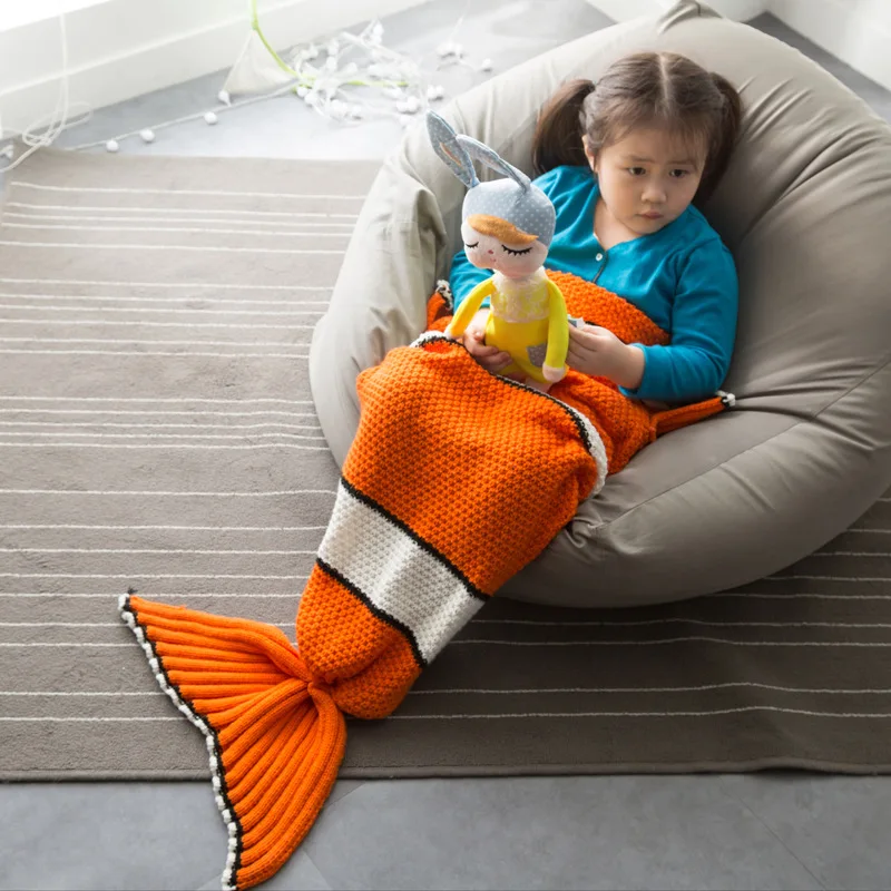 Baby Blankets Knitted Cute Nimo Clownfish Mermaid Tail Swaddle Wrap for Kids Super Soft Sleeping Bag for Children Products Photo
Baby Blankets Knitted Cute Nimo Clownfish Mermaid Tail Swaddle Wrap for Kids Super Soft Sleeping Bag for Children Products Photo