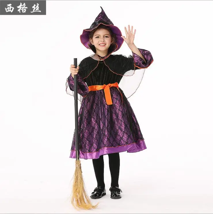 Halloween European and American clothing children's performance suit dress cosplay witch magic dance clothes
Halloween European and American clothing children's performance suit dress cosplay witch magic dance clothes