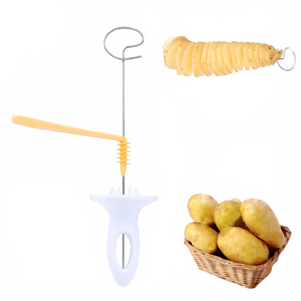UARTER DIY High quality Stainless Steel 3 String Manual Creative Rotate Potato Slicer Twisted Potato Slice Cutter Spiral Tools
UARTER DIY High quality Stainless Steel 3 String Manual Creative Rotate Potato Slicer Twisted Potato Slice Cutter Spiral Tools