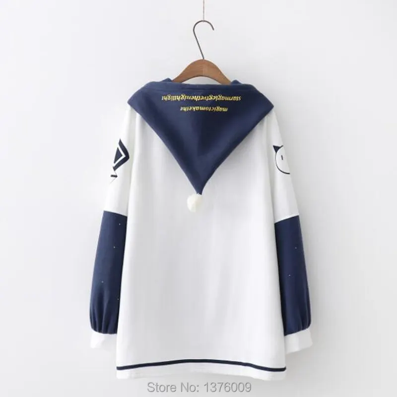 Harajuku Giapponese Pullover Con Cappuccio Coniglio Lolita Sweet Bianco Felpe Cappotto