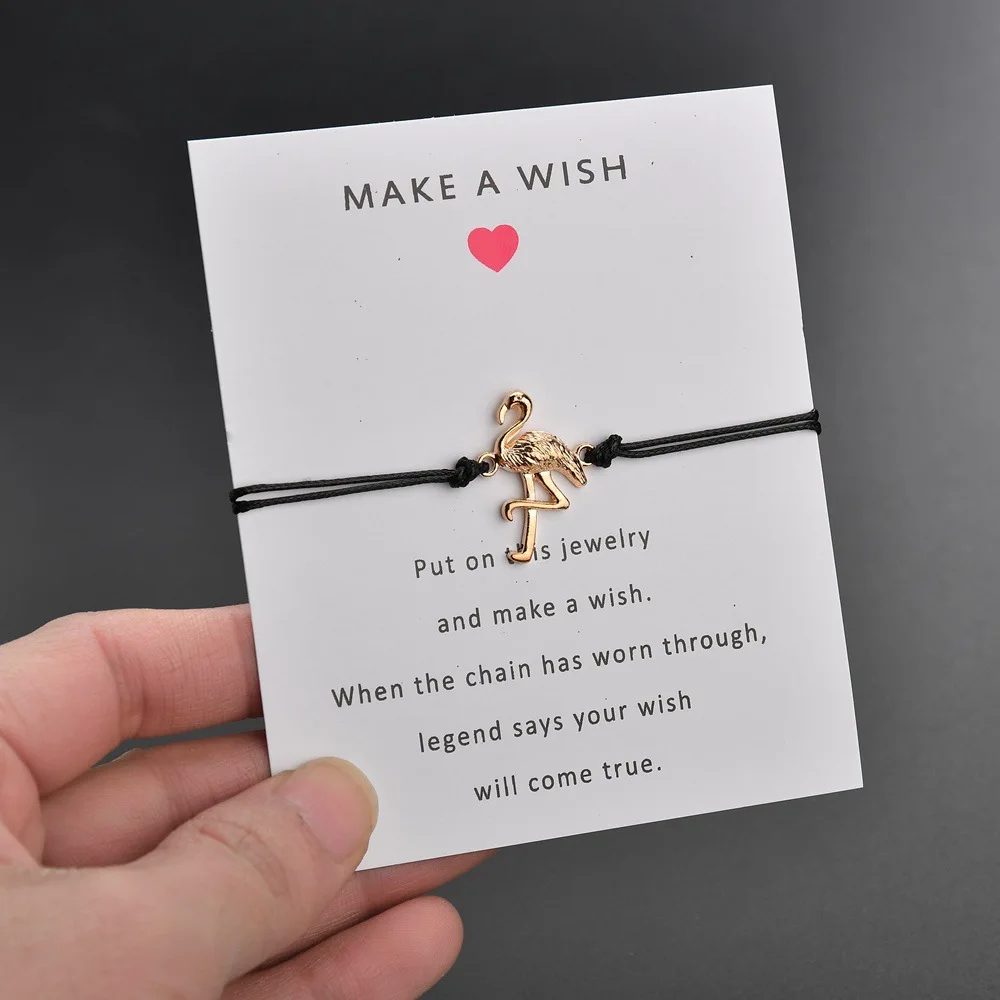 Charmsmic Gold Flamingo Bird Charm Bracelets Adjustable Make A Wish Bracelets Kids Jewelry Customized Logo DIY Greeting Card
Charmsmic Gold Flamingo Bird Charm Bracelets Adjustable Make A Wish Bracelets Kids Jewelry Customized Logo DIY Greeting Card